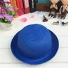 8 colores sólidos verano lindo niños sombrero de paja viajes al aire libre playa sol sombreros para niños niñas niños gorra de cúpula KIDS-10 al por mayor