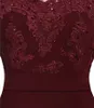 Fashion Dark Red Off the shoulder Long Prom Dress Cheap With Illusion Lace Sleeves Mermaid Chiffon Beaded Bridesmaid Evening Party 2022