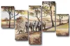 100 % hand-painted 캔버스에 현대 오일 페인팅 아프리카 코끼리 벽에 감동적인 감정 가구 예술
