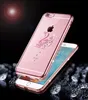 Luxe Bling Soft TPU Case pour Apple iPhone 5S SE Gold Silicon Back Cover Celular pour iPhone 5 Swan Peacock Pattern Case pour 5SE