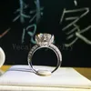 Vecalon 2016 Nowy Romantyczny kwiat żeński pierścień 3CT symulowany Diament CZ 925 Sterling Silver Engagement Wedding Band Ring dla kobiet