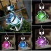 Hot New Solar Color Changing Wind Spinner LED Light Garden Yard Decoration Lamp Post Cap B245