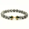 1 pièces pierre naturelle avec perles d'oeil de tigre Micro incrustation perles CZ noires Bracelets perlés griffe d'aigle