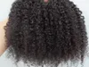 brazilian curly hair weft clip in human extensions unprocessed natural black/ brown color 9pcs 1set afro kinky curl