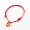 100pcs Red Wax Rope Mixed Color Resin Evil Eye Beads Charm Adjustable Bracelets