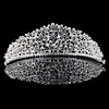 Gorgeous Sparkling Silver Big Wedding Diamante Pageant Tiaras Hairband Crystal Bridal Crowns For Brides Prom Pageant Hair Jewelry 3653512