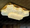 Nowy europejski styl prostokątny K9 Kryształowe lampy LED Sufit Light Dinning Room Hotel Villas Luksusowy prostokątny salon Lighting LLFA