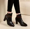 Contracted Style Solid Color Black Women Wedding Shoes Back Zipper Pointed Toe High Heel Boots Shoes Woman Ankle Boots