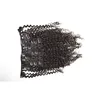 Obearbetad brasiliansk afro kinky lockigt hår Clip In Hair Extensions, 7st 120g, Naturlig svart färg Clip In Human Hair Weaves G-EASY