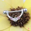 Nipple ring body piercing fashion jewelry 14G 316L surgical steel bar Nickel- NEW design mix 3 color for woman303O