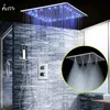 HM grand système de douche 20 pouces Led brume pluie pomme de douche plafond carré panneau de douche mélangeur thermostatique douche à main26212022253339