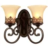 American Antique Corridor Wall Lamps European Bedroom Bedside Wall Lights Mirror Front Living Room Wall Lighting Fixtures