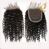 Bella Hair Lace Sluiting Kinky Curly Weave 4x4 Top Sluitingen Braziliaanse maagdelijk menselijk haar stuk laceclosure te koop 8-26inch