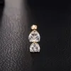 Shiny Clear Crystal Disco Ball Navel Ring Dans Smycken Navel Belly Bar Dubbel Hjärta Piercing Smycken för Hot Bar Girl