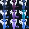 20Color Solid Mens Tie Set Classic Silk Jacquard Geweven Groothandel Stropdas Heren Tie Set Hanky ​​Manchetknopen