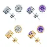 Fashion 925 Sterling Silver Crown CZ Simulated Diamond Stud Earrings For Women Men Wedding Jewelry Gift Free Shipping