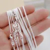 Wholesale 100pcs/lot 925 Sterling Silver Snake Jewelry Necklace Chains 1.2mm Lobster Clasps 16"/18"/20"/22"/24"/26"/28"/30"