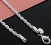 925 Sterling Silver Halsbandkedjor 4mm 16-30 tum Ganska söt Fashion Charm Rope Chain Halsband smycken Diy Accessories for Women Men