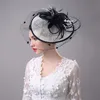 Vintage Birdcage Bridal Hats Flower Wedding Bride Veil Birdcage Tulle Hair Accessories Feather Hats Decoration For Women Bridesmaid Wedding