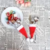 5000ピース新しいミニクリスマス帽子銀器ホルダークリスマスミニレッドサンタクロースカトラリーバッグパーティー装飾かわいいギフトハット食器ホルダーセット