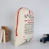 20 pz / lotto nuovo regalo di natale borse grande borsa di tela pesante organico sacco di santa borsa con coulisse con renne babbo natale borse sacco HK-24