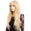 Wigs WoodFestival 70cm long blonde wig women natural curly wigs with bangs heat resistant fibersynthetic hair wave