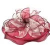 NEW Women Fascinator Oranza Flower UV proof Wide Brim Hat Kentucky Derby Church Evening Dress Hat Cocktail Party Bridal Wedding cap Sunhat