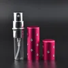 Bouteille vide de pulvérisation en aluminium de 5ml, petit atomiseur de parfum rechargeable en fleur de prunier, bouteille en verre