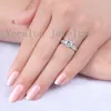 Vecalon 高級リング結婚指輪女性のための 1.5ct Cz ダイヤモンドリング 925 スターリングシルバー女性婚約指リング