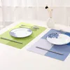 Wholesale- 4 Pcs/set Placemats PVC Table Mat Color Block Dining Disc Pads Coasters Mantel Napperon 30*45cm Plate Bar Table Tapete de lugar