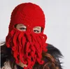 Unisex Octopus Beanie Squid Caps uomo Tentacolo Lana lavorata a maglia Maschera da sci Cappelli Mostro marino Berretto all'uncinetto Cthulhu Octopus Caps Maschera di Halloween