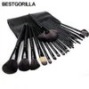 プロフェッショナル24pcsメイクアップブラシケースバッグメイク付きセットキットKwasten Foundation Contour Brush with Eyebrow Brush4300211