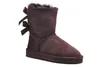 Bons baratos Crianças snowboots Mid-Calf sola plana snowboots 100% lã acolchoado moda volta borboleta inverno malha botas quentes