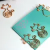 12st / set Rose Gold Cat Paper Clips Cute Kawaii Bookmark Memo Clip för Office School Supplies Stationery