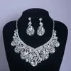 Set di gioielli da sposa con goccia d'acqua di design retrò vintage, set di gioielli con collana e orecchini con strass in cristallo austriaco trasparente3601412