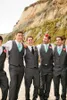 Charcoal Grey Wedding Vest and Pants For Men Slim Fit Mens Wedding Tuxedos Designer Mens Suits (Vest+Pants+Tie)