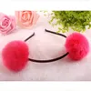 8 colores mujeres coreanas bola de piel de conejo niñas panda diadema Hairband pelo aro accesorios Headwear 20 unids / lote