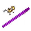 WholePortable Pocket Mini Fishing Pole Aluminum Alloy Pen Shape Fishing Rod With Reel Wheel 6 Colors 2505963