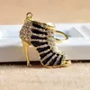 Crystal High Heel shoes keychain key rings shoe Carabiner handbag hangs women Metal keyring jewelry DROP SHIP 170502