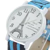 Montre femmes printemps Vintage Paris tour Eiffel montre à Quartz femmes filles dames étudiants montre-bracelet décontractée