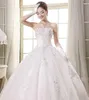 New Arrival Free Shipping Ruffle Tulle Cathedral Train Wedding Dresses Sweetheart Vintage Applique Vestidos Bridal Dress