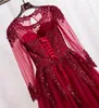 New Arrival Mother of the Bride Dresse Long Sleeve Charming A-Line Tulle Applique Beaded Formal Dresses Hot Custom Made