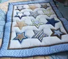 Embroidery stars 7Pcs Baby bedding set cotton Crib bedding set Quilt Bumper Mattress Cover bedskirt Cot bedding set