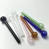 10cm colorful hand glass oil burner for smoking pyrex glass oil burner pipe hand pipe thick oil burner bubbler