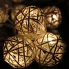 20 LED Ciepły Biały Rattan Ball String Fairy Lights na Boże Narodzenie Xmas Dekoracje Ślubne Party Gorące Użycie Suchej baterii 13Y