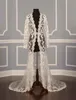 2017 véritables vestes de mariage véritables vestes de dentelle Sexy illusion ivoire applique tulle tulle manches longues luxe veste de mariée de 3 mètres