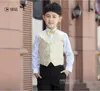 2016 New Children Tailcoat Black Tuxedo Set Costume Birthday Fashion Casual Formal Boy Wedding Suits Blazers 5PCS Set F1016