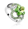 Flower Petals Crystal Women Rings Romantic Mix Colors Beautiful Fashion New Style Cute Wholesale Girl Jewelry