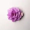 24 PC / LOT Cute Floral Hair Klipy Piękny Dziecko Dzieci Szyfon Szyfonowy Felk Flower Girls New Arrival Barrettes Darmowa Wysyłka Jesień