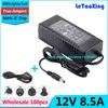 100 pcs 12 V 8.5A Fonte de Alimentação AC 100-240 V para DC Adapter 12 V 8A 100 W Carregador + Cabo Cabo Com Chip IC